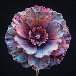a beautiful flower blooming in fractals, liquified, glitch art, decayed, 3 d object, digital art, abstract illusionism, trending on behance, by alberto seveso, by david mcleod, octane render, unreal engine