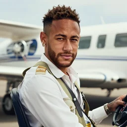 neymar as an airplane pilot