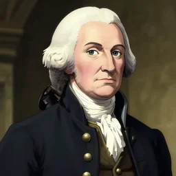 portrait of George Washington in the style of Fullmetal Alchemist: Brotherhood
