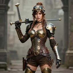 photo of a female steampunk warrior