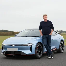 Still from Jeremy Clarkson with the Hyundai n vision 74 on Top Gear, Studio lighting, television, 4k, canon EOS C300, f1.8