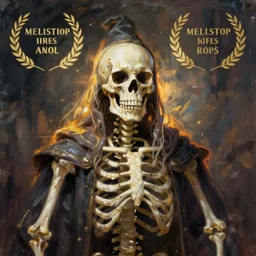 Portrait of a skeleton wizard, digital painting