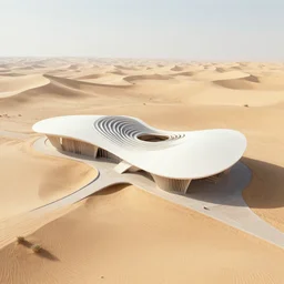 parametric architectural 3 d model in the desert