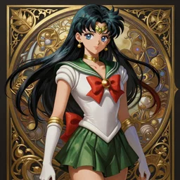 a male version of Sailor Mars, fantasy, intricate, elegant, highly detailed, digital painting, artstation, concept art, matte, sharp focus, illustration, art by Artgerm and Greg Rutkowski and Alphonse Mucha