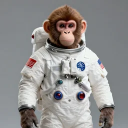 monkey with Russian astronaut suit style of the television series Shin Complete Thunderbirds, realistic, many details, ultra detailed, octane render, HDR