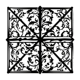black and white luxury themed svg vector art panel for cnc plasma, laser, stencil, unique art deco design
