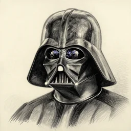 beautiful pencil sketch portrait of Darth Vader by Vincent van Gogh; realistic-lighting