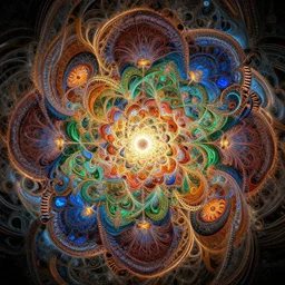 futuristic fractal art, intricate, highly detailed, digital painting, trending on artstation, concept art, smooth, sharp focus, backlit, rim light, vivid colors, illustration, unreal engine 5, 8 k, art by rossdraws and alphonse mucha