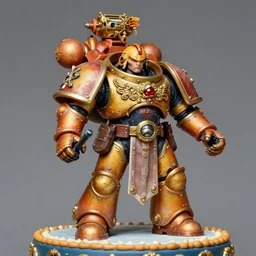 rococo! baroque! rococo baroque! painting portrait of space-marine ((warhammer 40k)) Greg hildebrandt high detail ornate fancy cake