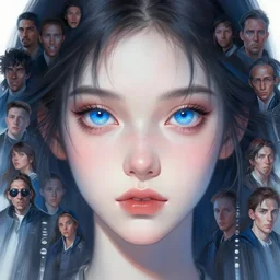 a girl with beautiful iridescent blue eyes, portrait, highly detailed, digital painting, artstation, concept art, sharp focus, dreamy illustration, art by katsuhiro otomo ghost - in - the - shell, magali villeneuve, artgerm, rutkowski jeremy lipkin and giuseppe dangelico pino and michael garmash and rob rey