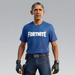 a portrait of Barack Obama as a Fortnite character, rendered in CryEngine