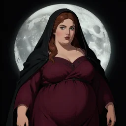 portrait of plump norse goddess of the moon, maroon and black robe and veil, strong line, deep color, beautiful! coherent! by boris vallejo