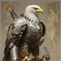 a anthropomorphic eagle wearing scifi armor, diffuse lighting, fantasy, intricate, elegant, highly detailed, lifelike, photorealistic, digital painting, artstation, illustration, concept art, smooth, sharp focus, art by John Collier and Albert Aublet and Krenz Cushart and Artem Demura and Alphonse Mucha and Greg Rutkowski and Greg Staples