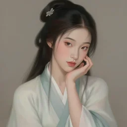 portrait of a young mulan, dreamy and ethereal, expressive pose, peaceful expression, elegant, highly detailed, digital painting, artstation, concept art, smooth, sharp focus, by gil elvgren