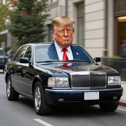 a car in a style of donald trump