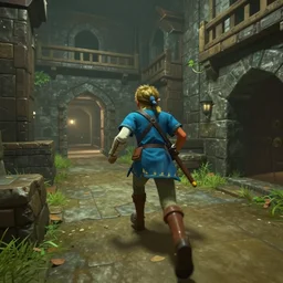 gopro footage of link running through a dungeon in the original the legend of zelda