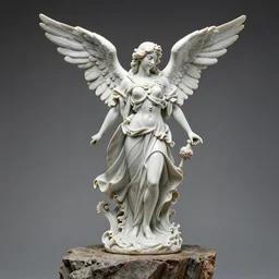 high intricate porcelain sculpture of a baroque angelic warrior standing on the edge of a cliff, maria panfilova, andrea savchenko, mike kime, ludovic plouffe, qi sheng luo, oliver cook, trending on artstation