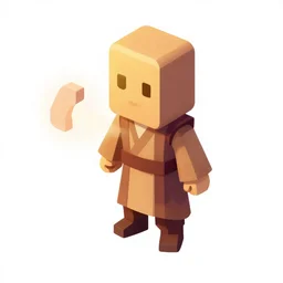 isometric art of a jedi, kurzgesagt channel, monument valley game, 3 d computer generated art, kurzgesagt, isometric, good lighting