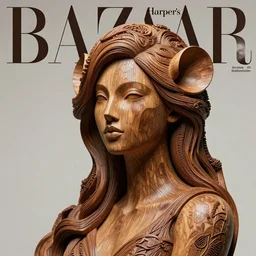 sculpture of rat made of wood, portrait, female, future, wood, tree, harper's bazaar, vogue, magazine, insanely detailed and intricate, concept art, close up, ornate, luxury, elite, elegant, trending on artstation, by ruan jia, by Kenneth Willardt, by ross tran, by WLOP, by Andrei Riabovitchev,