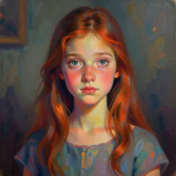 cartoon of a portrait of a young girl by charles roka and amedeo modigliani psychedelic and cryengine