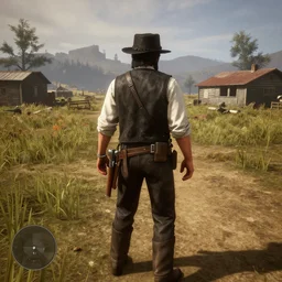 amogus in red dead redemption 2, screenshot from modded game