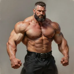 professional painting of god as bodybuilder, trending on artstation, realistic, ultra detail