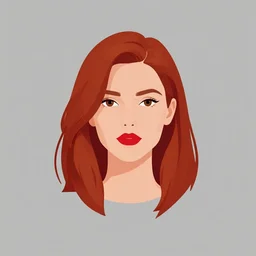 girl with medium length red hair. thin face, red lips brown eyes. centered median photoshop filter cutout vector behance hd jesper ejsing!