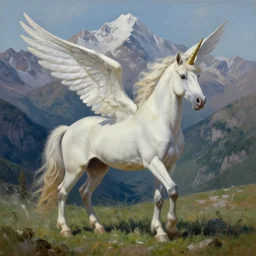 a winged unicorn poops, against the backdrop of the dagestan mountains symmetrical, concept art, intricate detail, volumetric shadows and lighting, realistic oil painting by alex grey