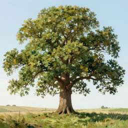oak tree near poynings painted by jjw