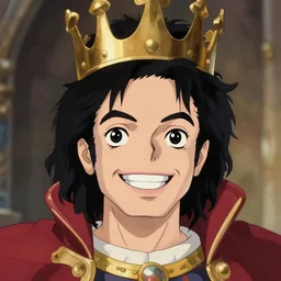 centered!! macro head portrait laugh of medieval king michael jackson, artstation, detailed cartoon, elegant, digital painting, concept art, smooth, sharp focus, illustration, ghibli, makoto shinkai, don bluth, fujita goro, jean giraud, akihiko yoshida, tom whalen 8 k