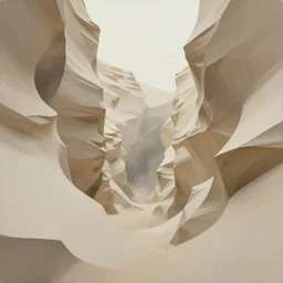 single full height flat ios 1 5 perfect abstract modern art, canyon topography, plastic paint in oil, cinematic architectural scale, dramatic, volumetric, concept art, particle simulation in houdini by james jean and bridget riley and apple, beige cream natural muted tones, trending on artstation, rendered in octane