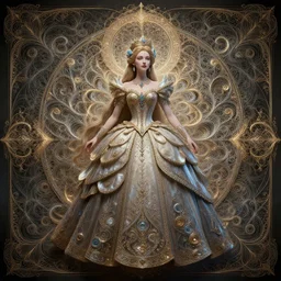 concept art of wonderful princess of fractals, hyper detailed, background intricate and detailed, ornate 8 k gorgeous intricate detailed, octane render
