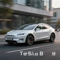 2032 tesla model b, electric car, advertisement, motion blur, commercial, 4k, futuristic, realistic, photography