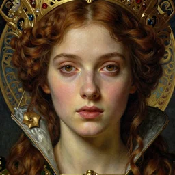 detailed realistic beautiful young medieval queen face portrait by jean delville, gustave dore, ernst haeckel and marco mazzoni, art nouveau, symbolist, visionary, gothic, pre - raphaelite