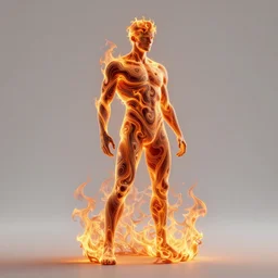 A man made of fire, intricate heat distortion designs, elegant, highly detailed, sharp focus, art by Artgerm and Greg Rutkowski and WLOP