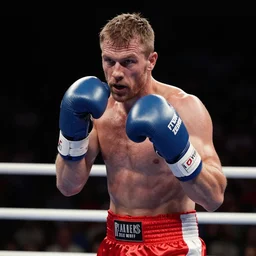 realistic 8 k dslr image of charlie zelenoff with boxing gloves in the ring