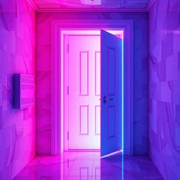 densional door in vaporwave style