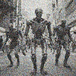 1 9 7 0 s japanese tv show, body - horror, bw, mechanical inhuman monsters walking the streets of shinjuku,