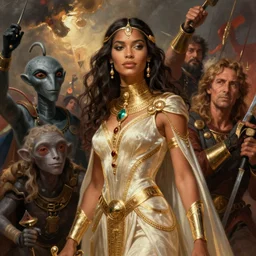 epic portrait of a genetic mix of gal godot and adriana lima as dejah thoris princess of mars from john carter just after winning the battle, dnd, fantasy, lorenzo mastroianni, stanley artgerm, wojtek fus, frank frazetta