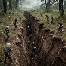 A split in the earth that lets zombie swarm out from