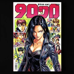 professionally drawn 9 0 s seinen cyberpunk horror action manga comic cover, full color, beautiful coherent professional, drawn by ilya kuvshinov, ilya kuvshinov, and hiromu arakawa and tsutomu nihei. japanese script on the cover. stern woman in foreground. award - winning manga.