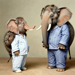 Groucho Marx seeing an elephant in his pajamas