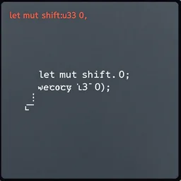 let mut shift:u32 = 0;