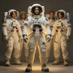 extremely detailed studio portrait of beautiful woman space astronaut, full body, soft light, golden glow, diffuse lighting, fantasy, intricate, surrealism!!!!, highly detailed, lifelike, photorealistic, digital painting, artstation, illustration, concept art, smooth, sharp focus, by greg rutkowski, chris tulloch mccabe, valentina remenar and asher duran,