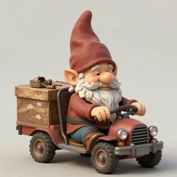 a deatiled matte painting of a gnome driving to work, trending on artstation