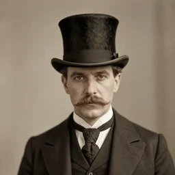 a old timey photo of a man wearing a top hat, old, vintage