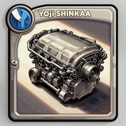 car engine concept, comic card style, Hearthstone card, Yoji Shinkawa