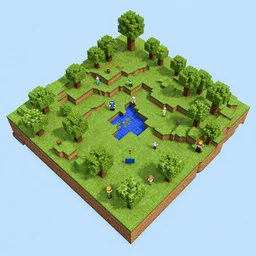 ! dream a 3 d voxel model aerial view of a map of minecraft n - 4