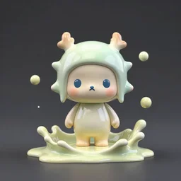 splashy melted ebay product, drops, drips, beautiful cute, cute melting miniature resine action figure, High detail photography, 8K, 3d fractals, cute pictoplasma, one simple ceramic tintoy melting plastic, melting, melting swampmonster Figure sculpture, 3d primitives, in a Studio hollow, by pixar, by jonathan ive, cgsociety, simulation