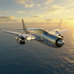 concept art of retro air craft flying over the sea in the style of vincent willem van gogh, cinematic composition, microsoft flight simulator, top gun, golden hour